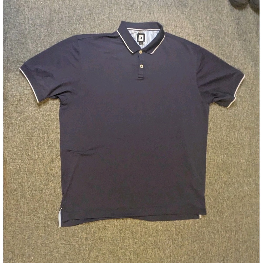 Foot Joy Collared Shirt Mens XL Blue Short Sleeve FJ Logo Golf Polo ProDry